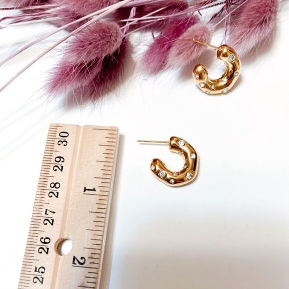 Diamond hoop earrings #584  - Picture 4 of 5